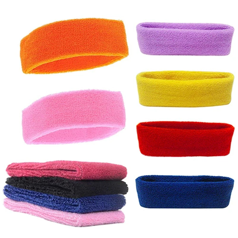 1Pc Women/Men Cotton Sweatband Headband Sport Yoga Gym Running Stretch Hair Head Band Cycling Wide Head Prevent Sweat Band